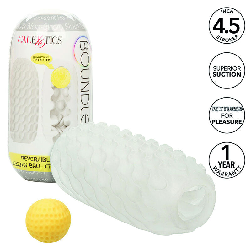 Masturbador Masculino Reversível Boundless com Bola Compressível Cinza