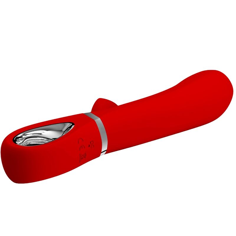 Vibrador Pretty Love Ponto G Thomas Vermelho com estimulador clitoriano e 7 funções