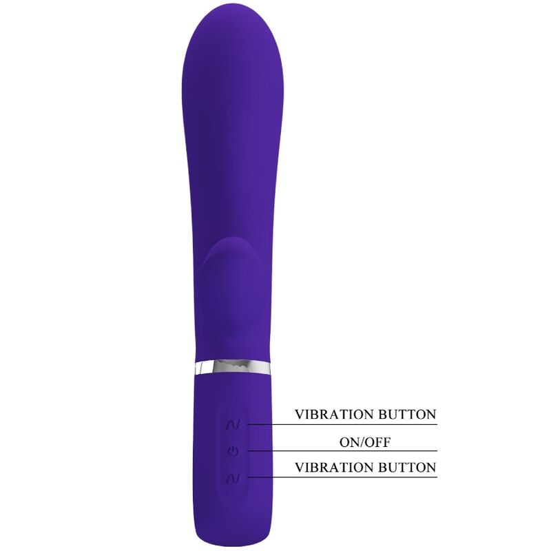 Close-up do Vibrador Multifunção PRETTY LOVE Thomas Roxo para Ponto G e Clitóris.