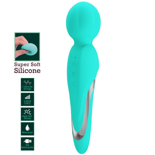 Varinha Vibradora PRETTY LOVE Walter Aqua Verde com 7 funções e silicone macio