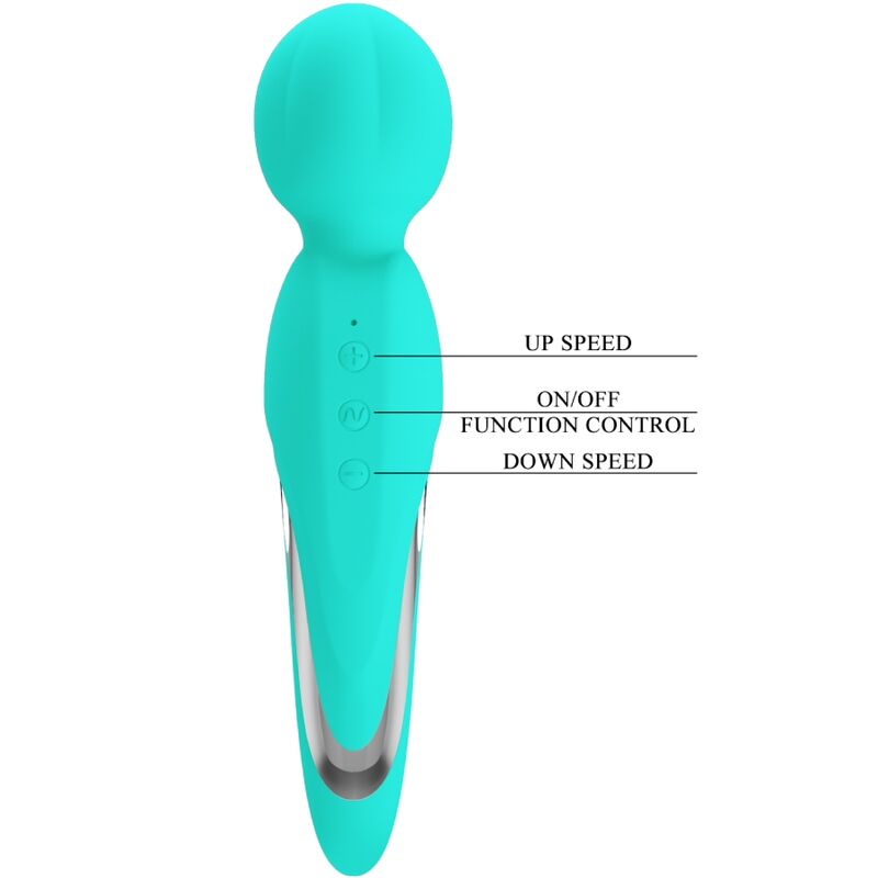 Varinha Vibradora PRETTY LOVE Walter Aqua Verde com 7 funções e silicone macio