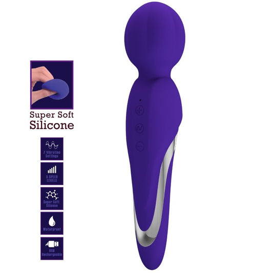 Close-up da Varinha Vibradora Pretty Love Walter Roxo, mostrando seu design ergonômico e acabamento em silicone.