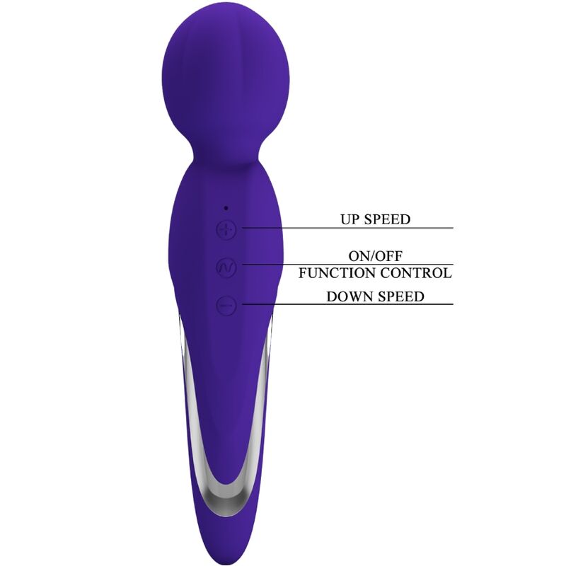 Close-up da Varinha Vibradora Pretty Love Walter Roxo, mostrando seu design ergonômico e acabamento em silicone.