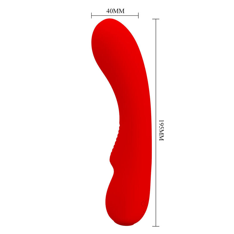 Vibrador PRETTY LOVE Prescott Recarregável Vermelho de silicone com 12 funções.