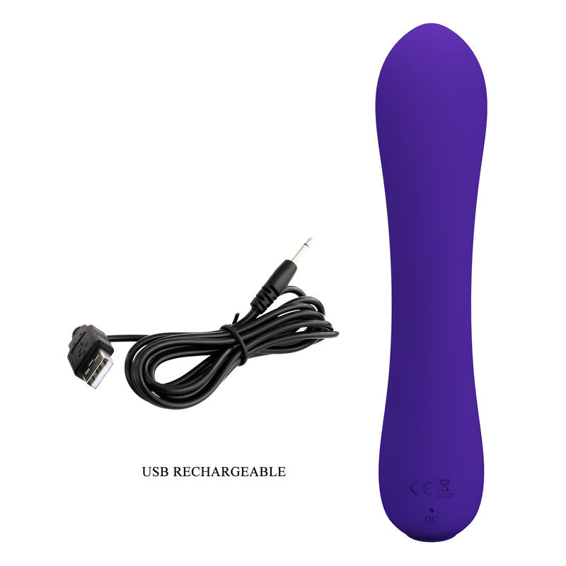 Vibrador recarregável Pretty Love Prescott Roxo de silicone macio