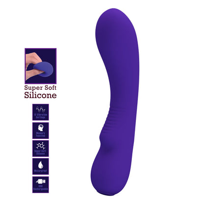 Vibrador recarregável Pretty Love Prescott Roxo de silicone macio