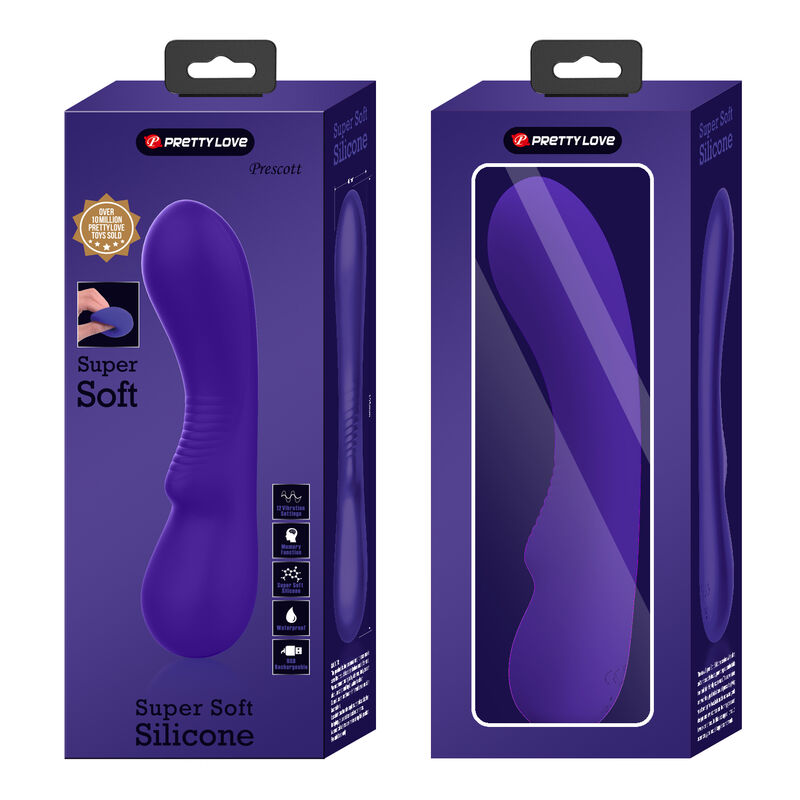 Vibrador recarregável Pretty Love Prescott Roxo de silicone macio