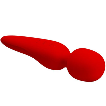 Close-up do Vibrador PRETTY LOVE Maredith 12 Modos Recarregável Vermelho, destacando o design em silicone macio.