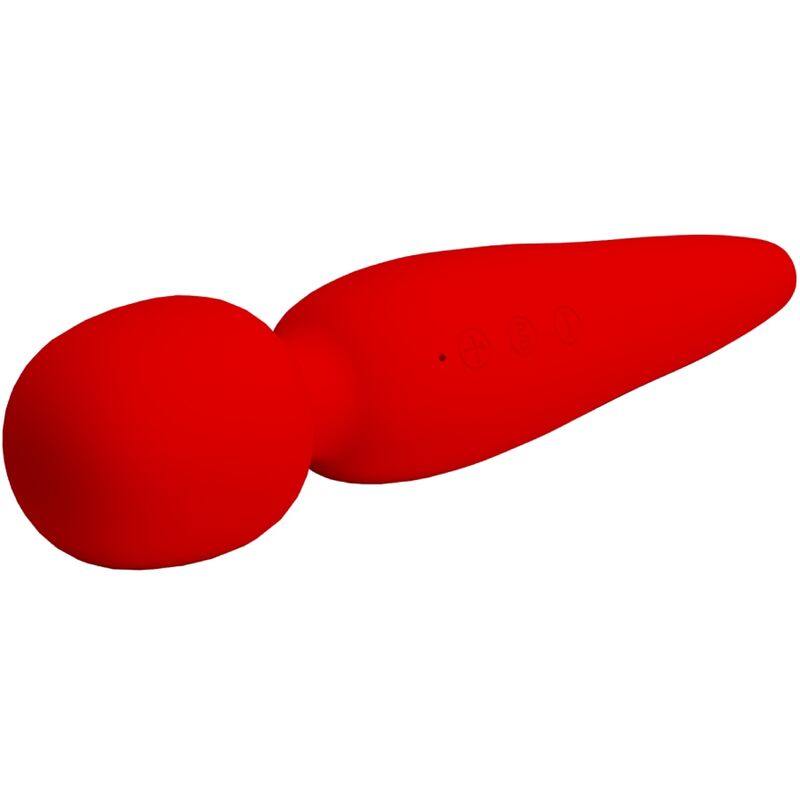Close-up do Vibrador PRETTY LOVE Maredith 12 Modos Recarregável Vermelho, destacando o design em silicone macio.