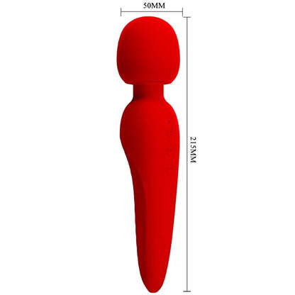 Close-up do Vibrador PRETTY LOVE Maredith 12 Modos Recarregável Vermelho, destacando o design em silicone macio.