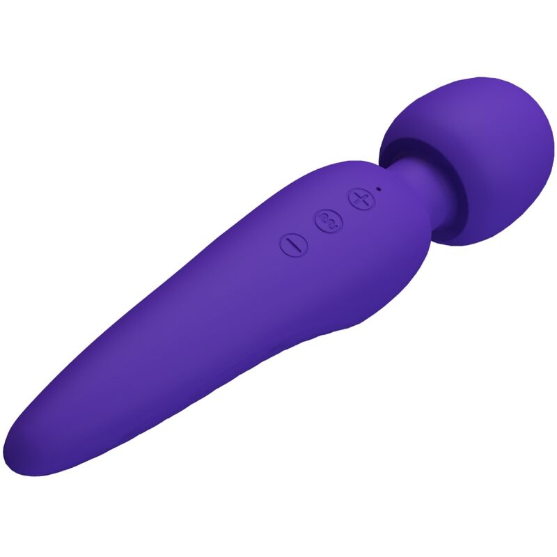 Close-up of the PRETTY LOVE Massajador Maredith Roxo, showcasing its smooth silicone texture and ergonomic design.