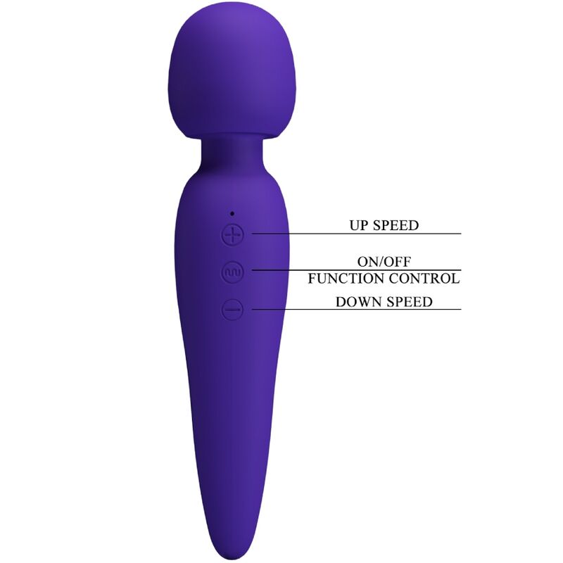 Close-up of the PRETTY LOVE Massajador Maredith Roxo, showcasing its smooth silicone texture and ergonomic design.