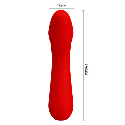 Vibrador Pretty Love Cetus de silicone vermelho para estimulação do Ponto G