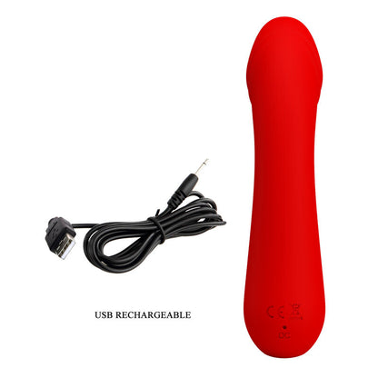 Vibrador Pretty Love Cetus de silicone vermelho para estimulação do Ponto G