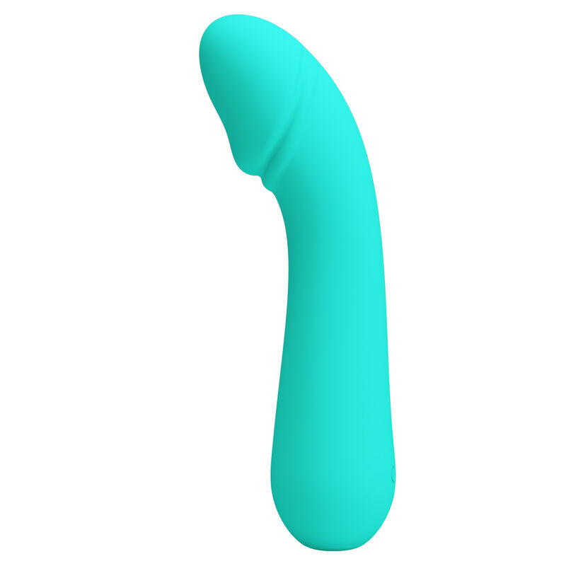Vibrador PRETTY LOVE Cetus Aqua Verde para estimulação do ponto G, feito de silicone macio e recarregável.