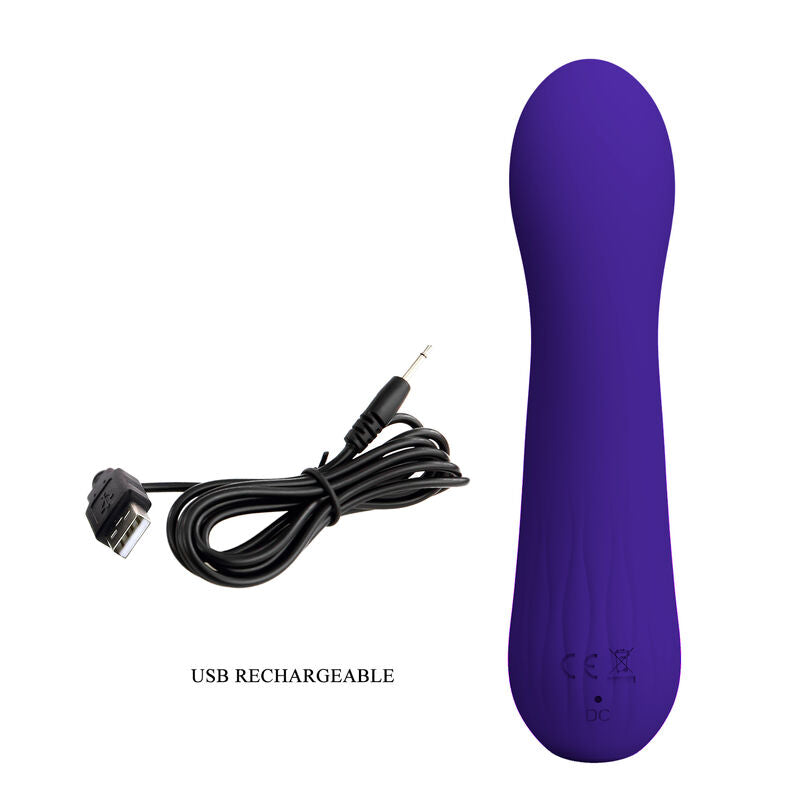Vibrador Ponto G Recarregável Pretty Love Faun Roxo em silicone macio
