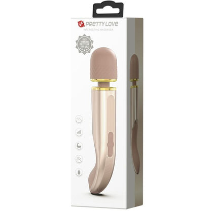 PRETTY LOVE Massageador Ergonómico 7 Vibrações USB Champanhe em silicone supermacio para estimulação