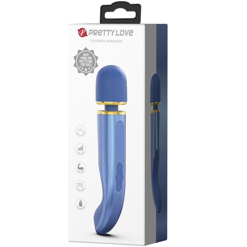 Close-up of the PRETTY LOVE Massageador with 7 Padrões de Vibração, showing its soft silicone texture and ergonomic design.
