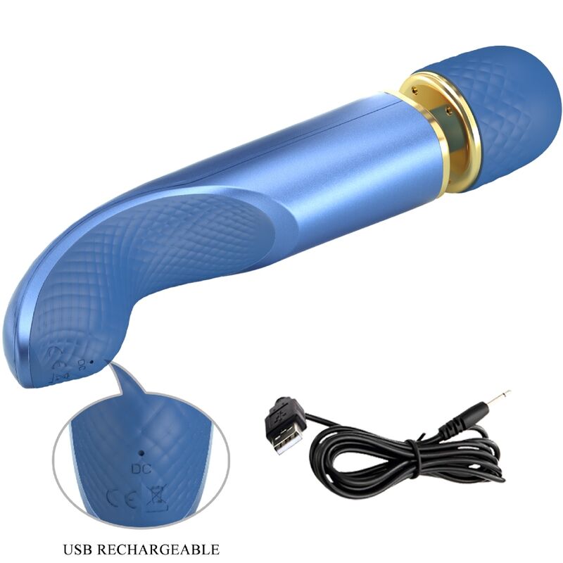 Close-up of the PRETTY LOVE Massageador with 7 Padrões de Vibração, showing its soft silicone texture and ergonomic design.