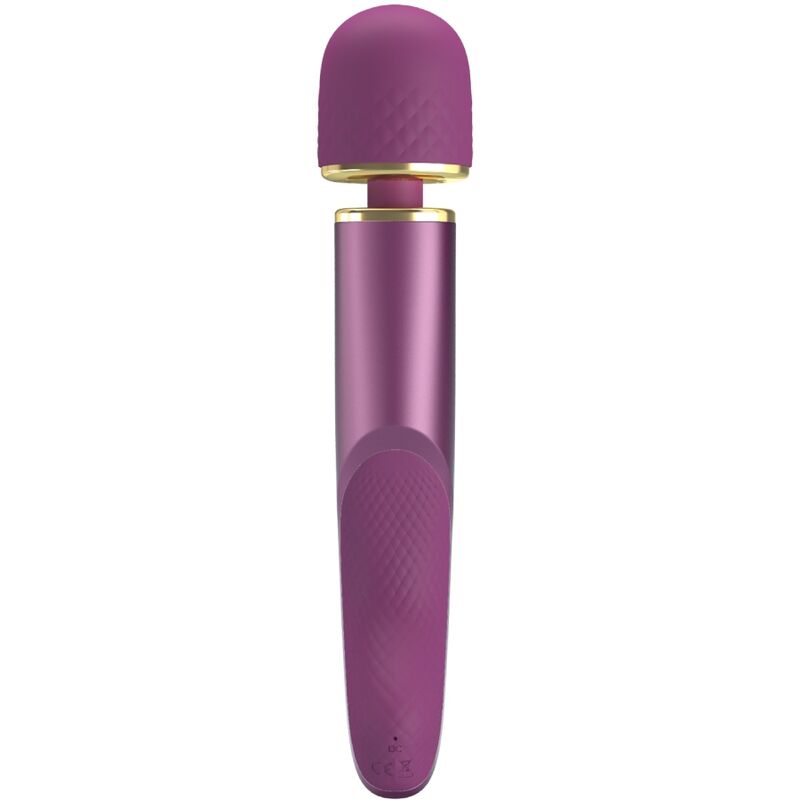 Close-up of the PRETTY LOVE Massageador Pessoal Roxo with 7 Vibration Modes, highlighting its soft silicone head and ergonomic design.