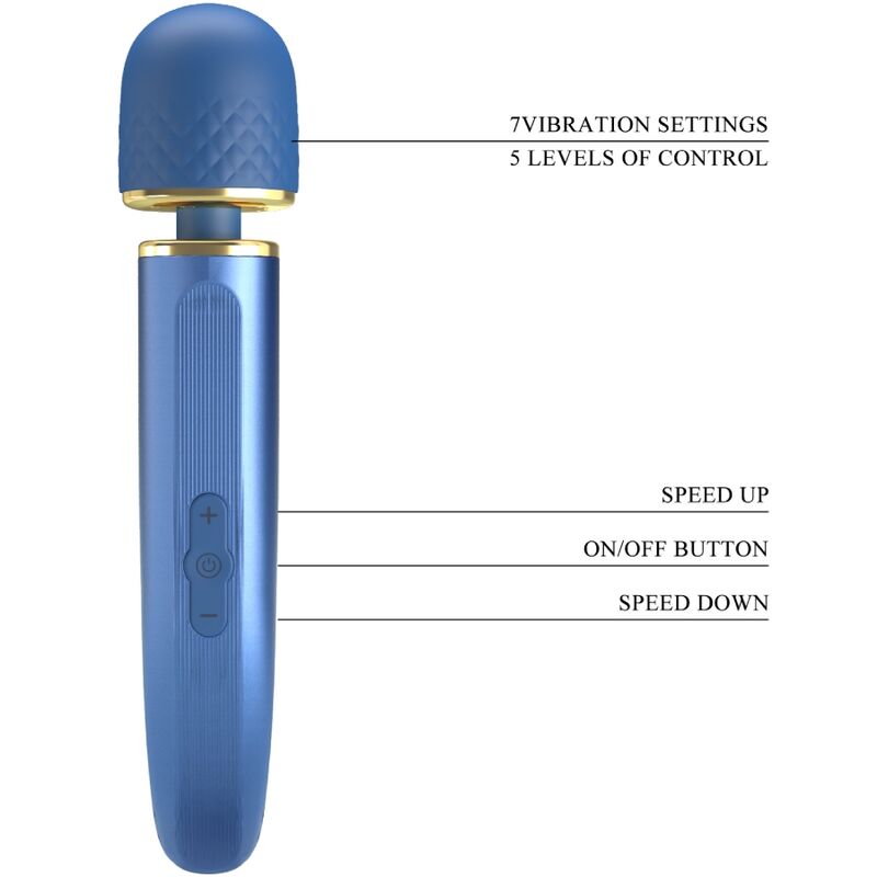 Close-up of the PRETTY LOVE Massageador with 7 Padrões de Vibração, showing its soft silicone texture and ergonomic design.