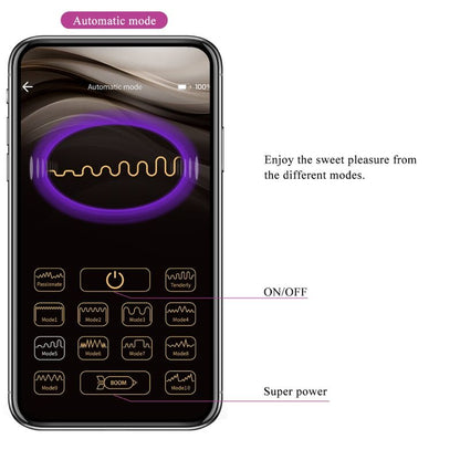 Vibrador PRETTY LOVE Jayleen roxo com controle via APP e remoto.