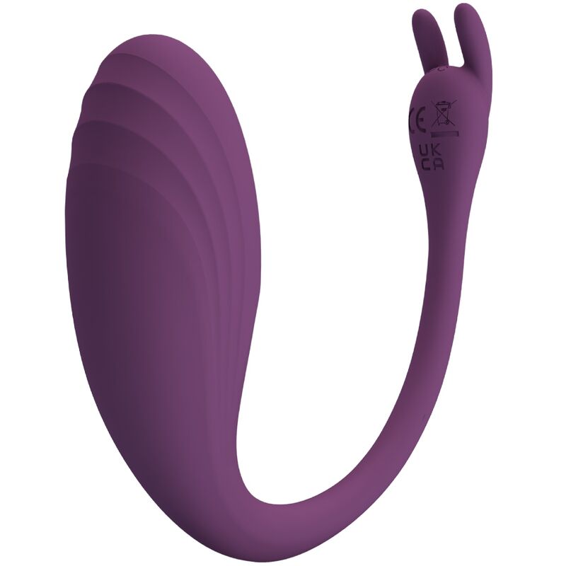 Close-up do Vibrador PRETTY LOVE Catalina App Controle Remoto Roxo, destacando seu design ergonômico e cor.