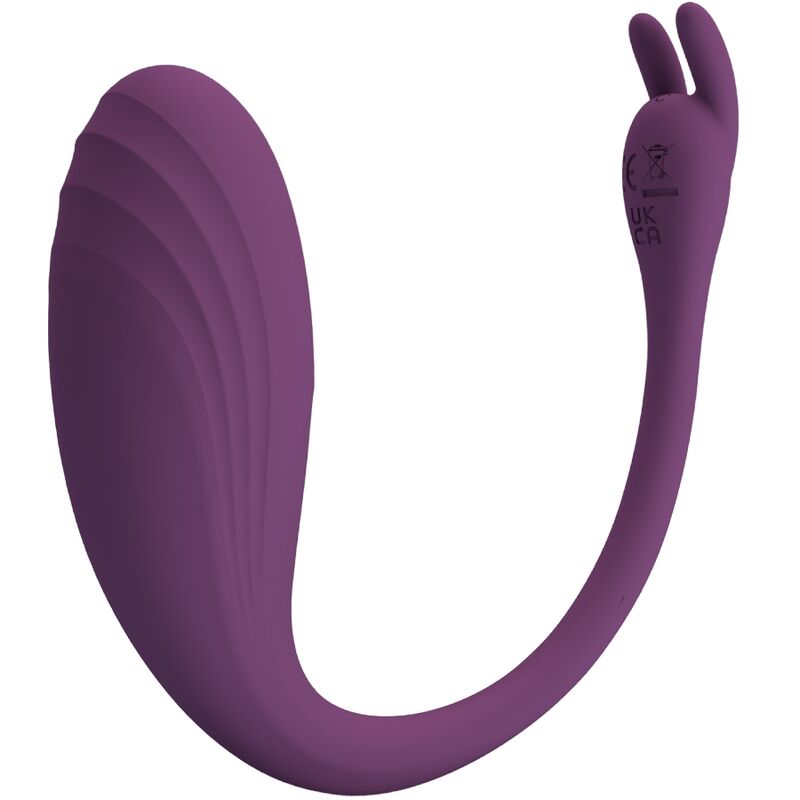 Close-up do Vibrador PRETTY LOVE Catalina App Controle Remoto Roxo, destacando seu design ergonômico e cor.