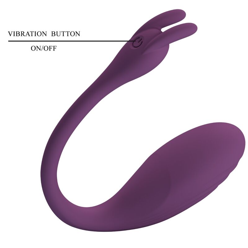 Close-up do Vibrador PRETTY LOVE Catalina App Controle Remoto Roxo, destacando seu design ergonômico e cor.