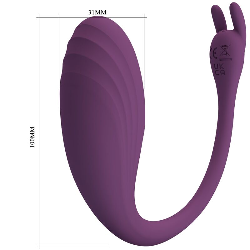 Close-up do Vibrador PRETTY LOVE Catalina App Controle Remoto Roxo, destacando seu design ergonômico e cor.
