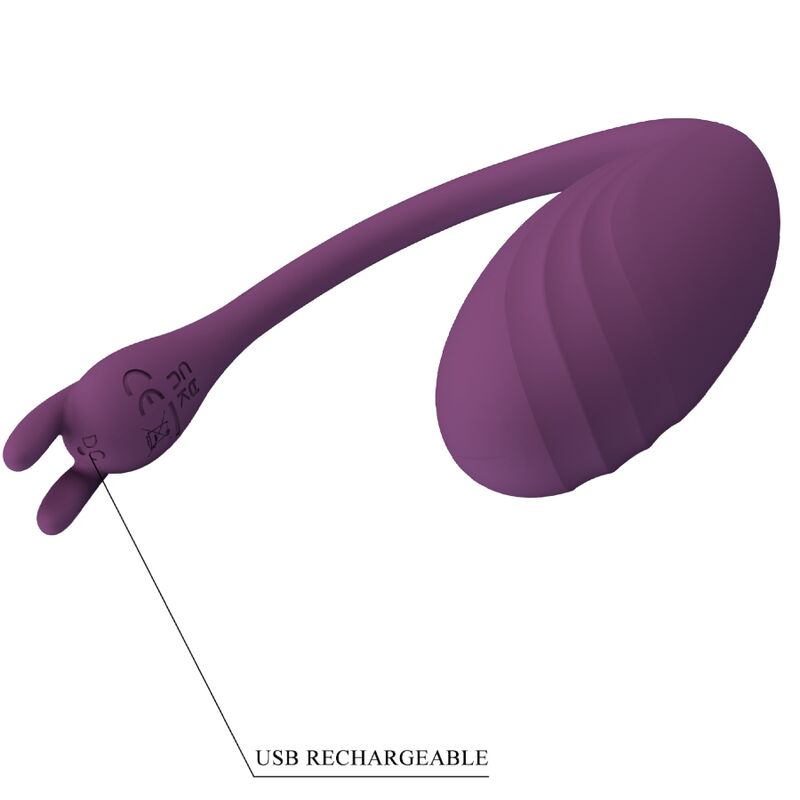 Close-up do Vibrador PRETTY LOVE Catalina App Controle Remoto Roxo, destacando seu design ergonômico e cor.