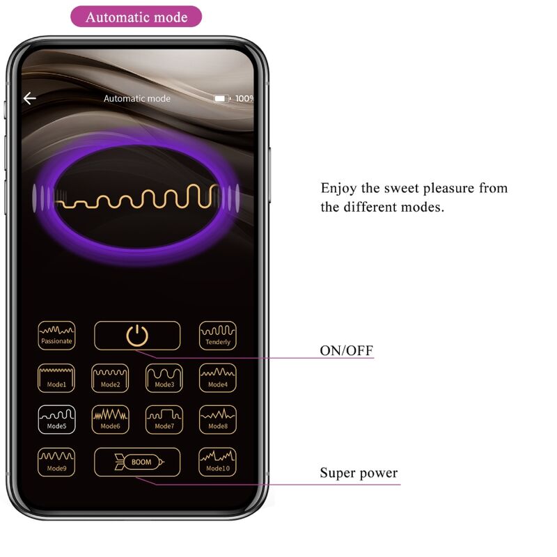 Close-up do Vibrador PRETTY LOVE Catalina App Controle Remoto Roxo, destacando seu design ergonômico e cor.
