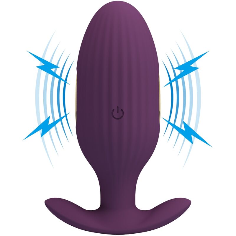 Close-up do PRETTY LOVE Plug Anal Jefferson Roxo Controlado por App E-Stim mostrando sua textura e características.