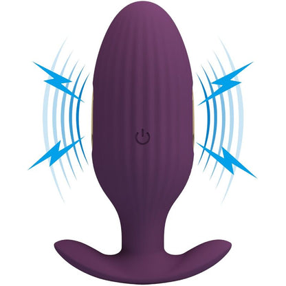 Close-up do PRETTY LOVE Plug Anal Jefferson Roxo Controlado por App E-Stim mostrando sua textura e características.
