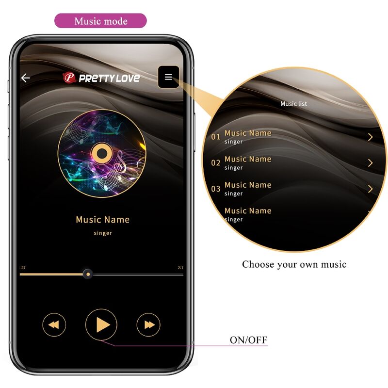 Close-up do PRETTY LOVE Plug Anal Jefferson Roxo Controlado por App E-Stim mostrando sua textura e características.