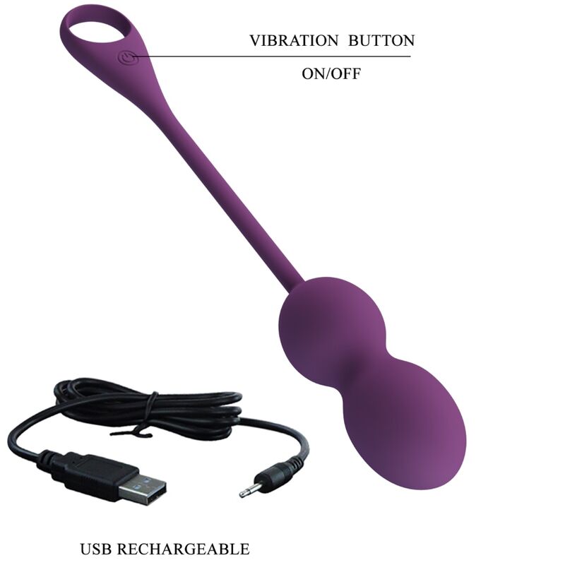 Bolas de Kegel Pretty Love Elvira Roxo com controlo via app e remoto