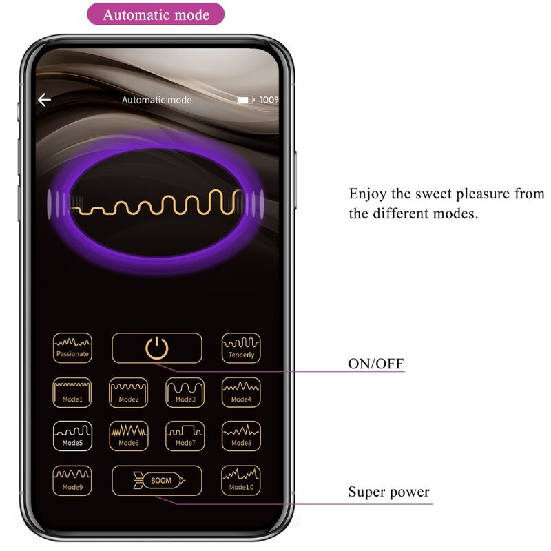 PRETTY LOVE Billy Vibrador para Casais com Controle Remoto e App Roxo