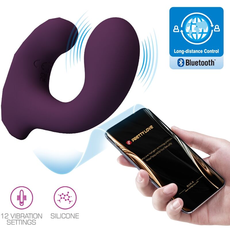 PRETTY LOVE Billy Vibrador para Casais com Controle Remoto e App Roxo