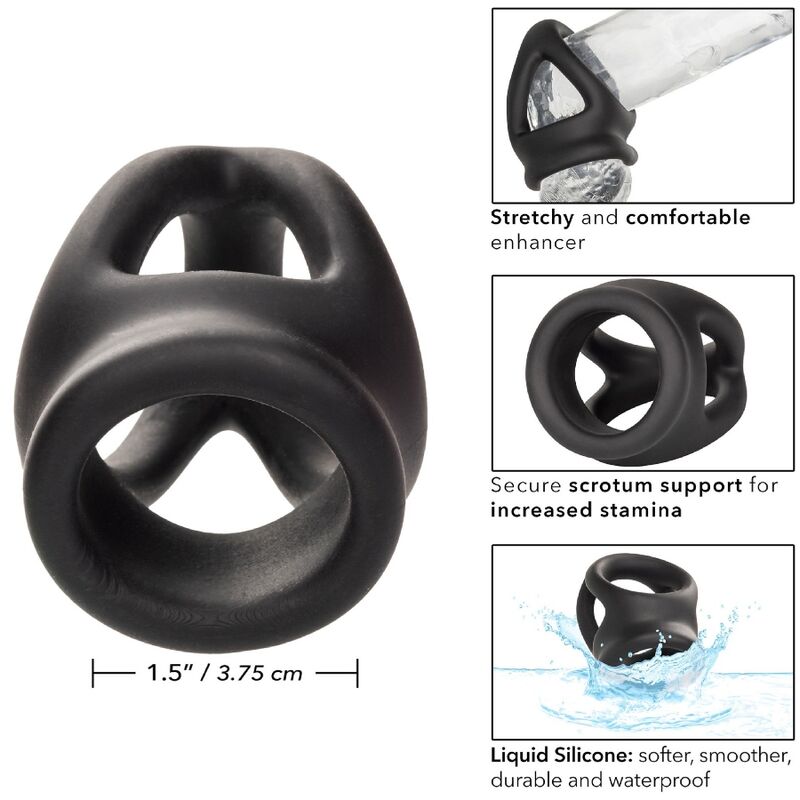 Anel Peniano Alpha de Gaiola Dupla Preto