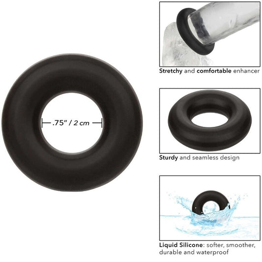 Anel Peniano Prolongador Alpha de Silicone Líquido Preto