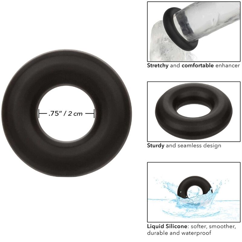 Anel Peniano Prolongador Alpha de Silicone Líquido Preto