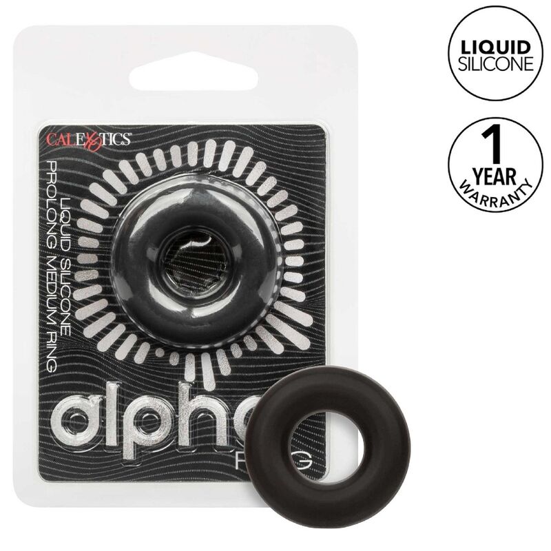 Anel Peniano Prolongador Alpha de Silicone Líquido Preto