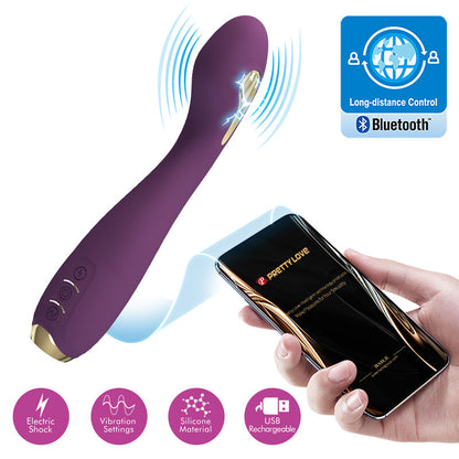 PRETTY LOVE Hector Vibrador Eletrochoque com Controle Via App Roxo