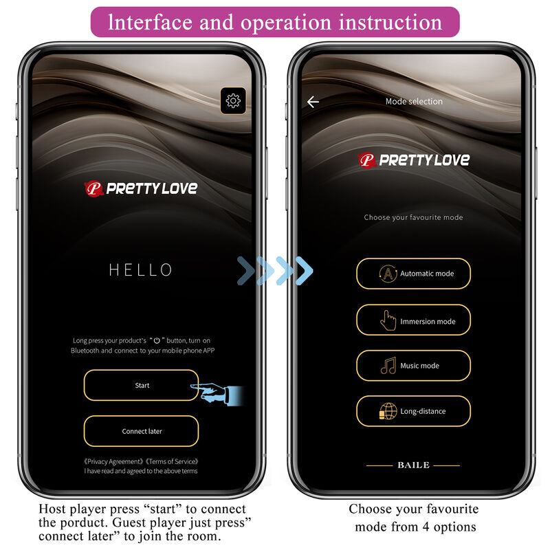 PRETTY LOVE Hector Vibrador Eletrochoque com Controle Via App Roxo