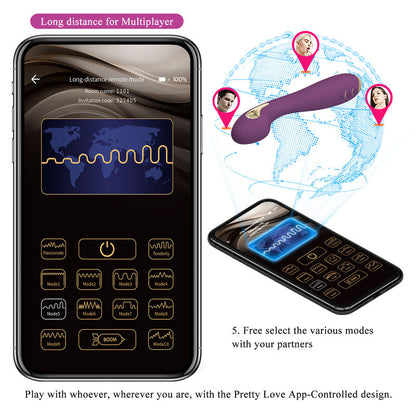 PRETTY LOVE Hector Vibrador Eletrochoque com Controle Via App Roxo