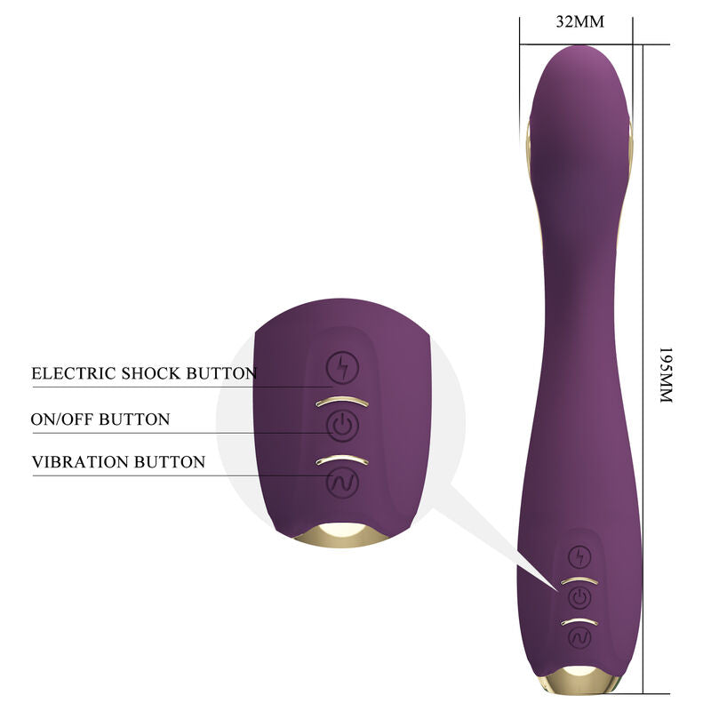 PRETTY LOVE Hector Vibrador Eletrochoque com Controle Via App Roxo