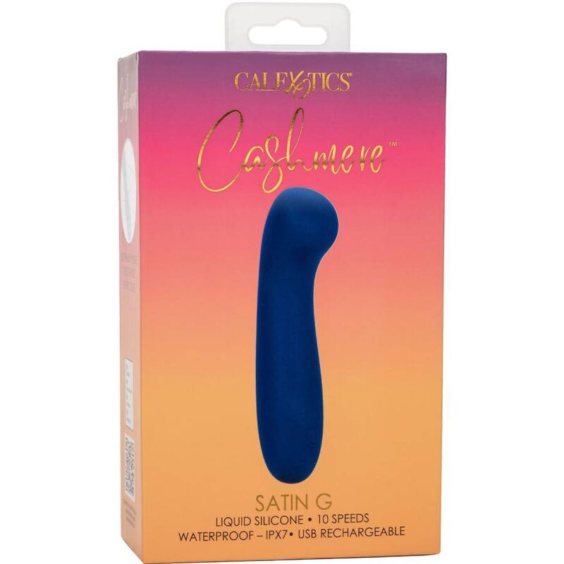 Vibrador Ponto G Cashmere Cetim Azul com Cabeça Plana