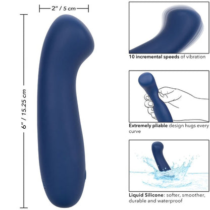 Vibrador Ponto G Cashmere Cetim Azul com Cabeça Plana