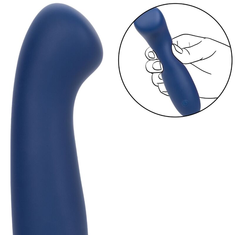 Vibrador Ponto G Cashmere Cetim Azul com Cabeça Plana