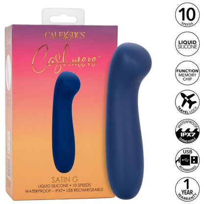 Vibrador Ponto G Cashmere Cetim Azul com Cabeça Plana